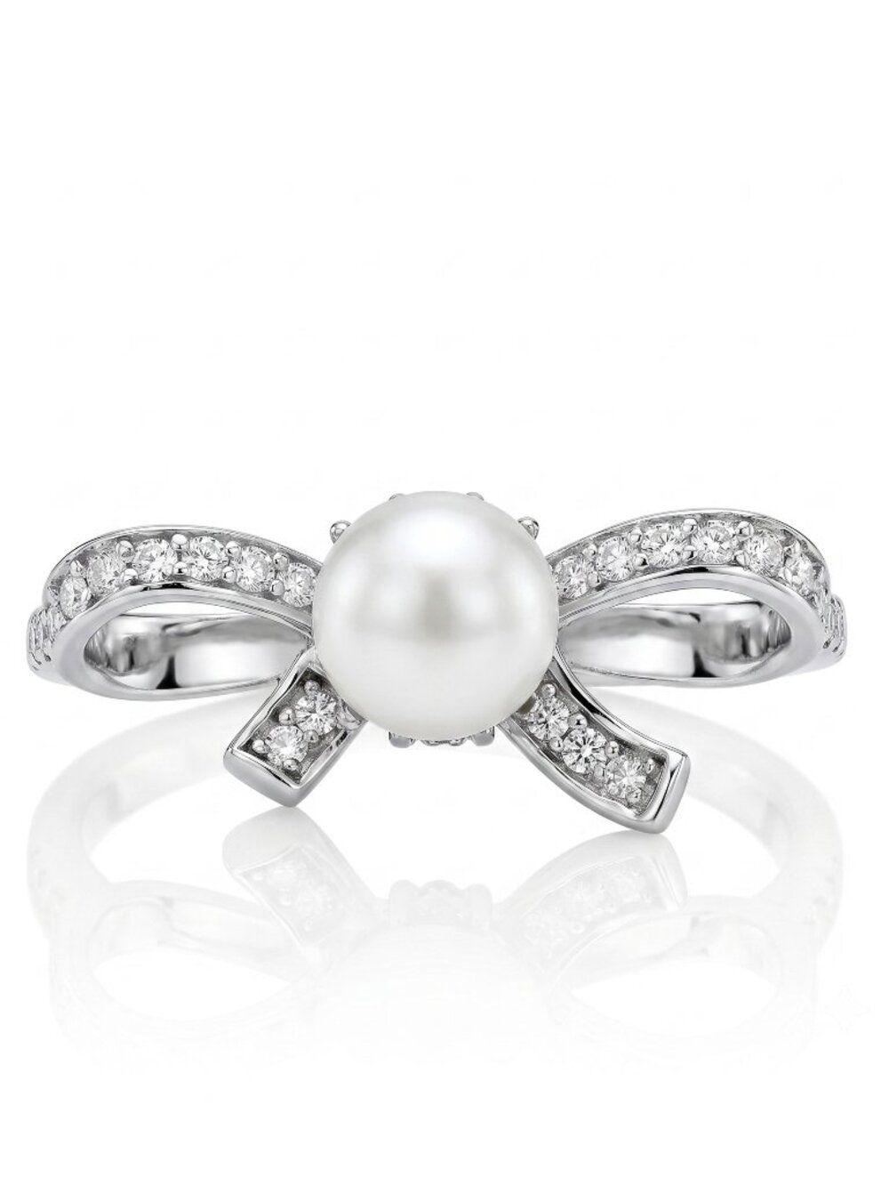 Pearl Bow ring, 925 Sterling Silver Charmed Aroma